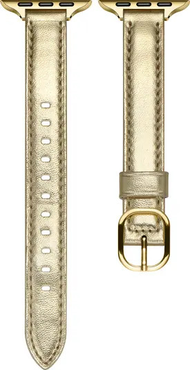 Carmen Skinny Metallic Leather Apple Watch® Watchband | Nordstrom