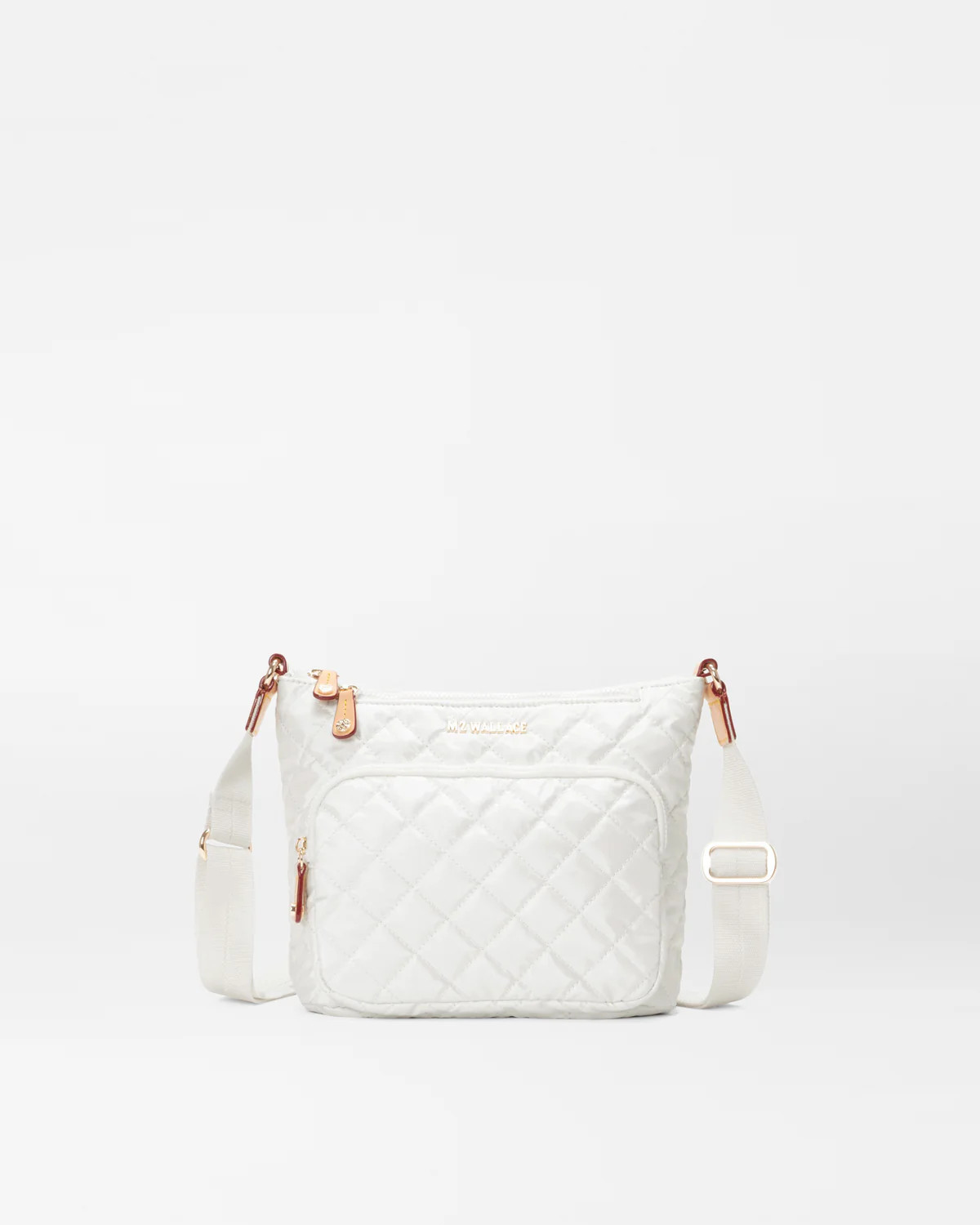 Deluxe Metro Scout Quilted Crossbody Bag in Pearl Metallic | MZ Wallace | MZ Wallace