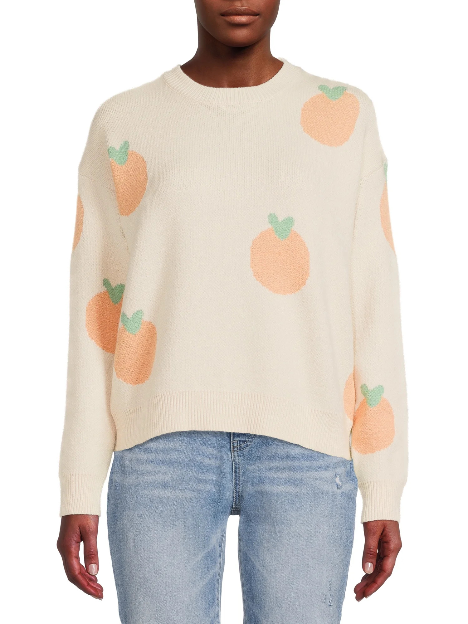 Dreamers by Debut Womens Print Pullover Long Sleeve Sweater - Walmart.com | Walmart (US)