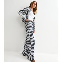 Women's Blue Relaxed Striped Wide Leg Trousers New Look | New Look (UK)