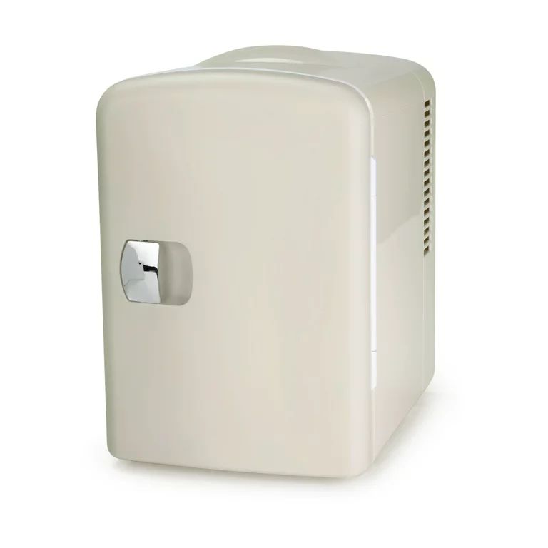 Personal Chiller 6 Can Mini Fridge Beverage and Skincare Refrigerator, Cream - Walmart.com | Walmart (US)