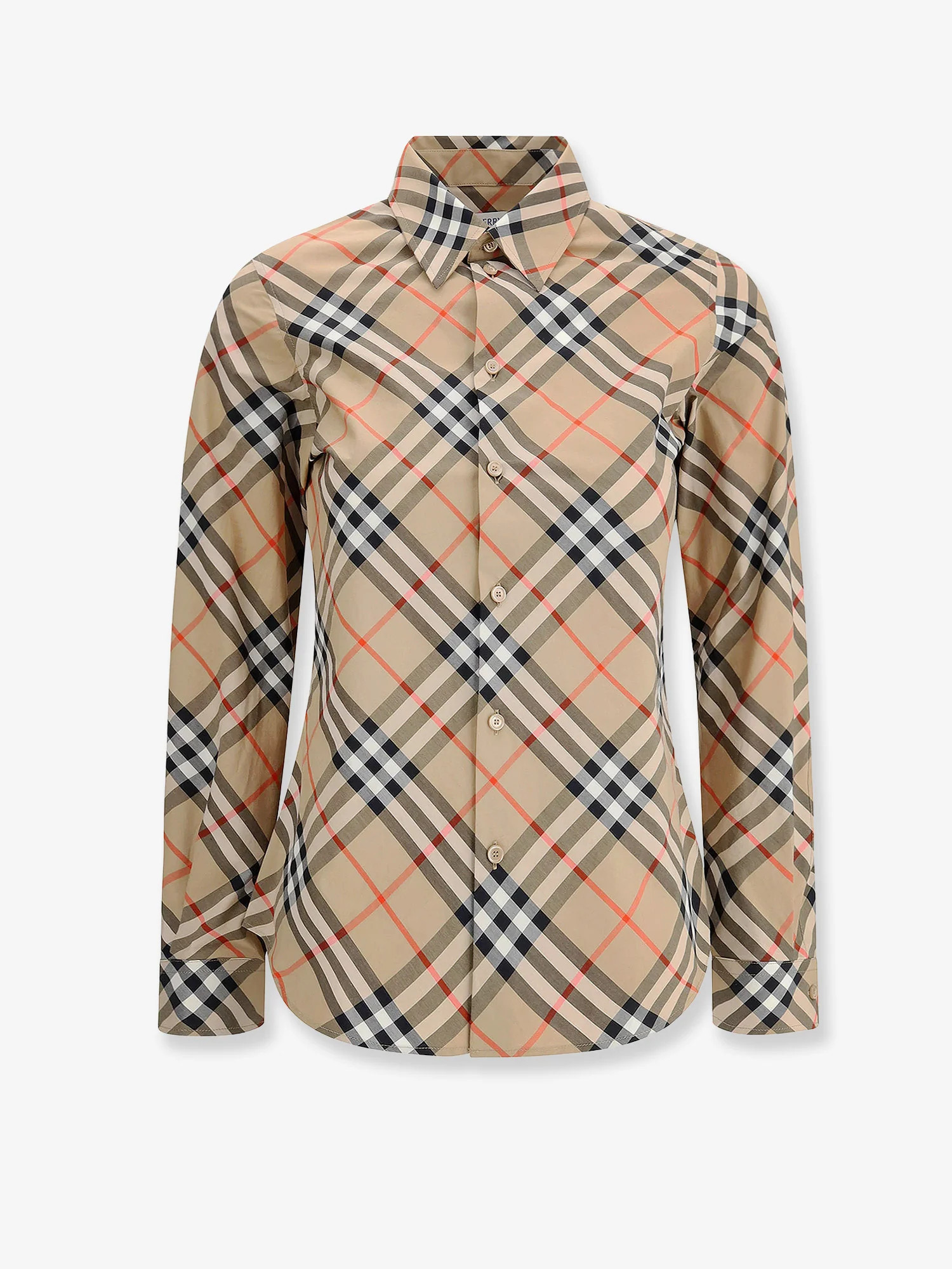 Cotton shirt with Burberry Check motif - BURBERRY - gender_Woman | Nugnes 1920