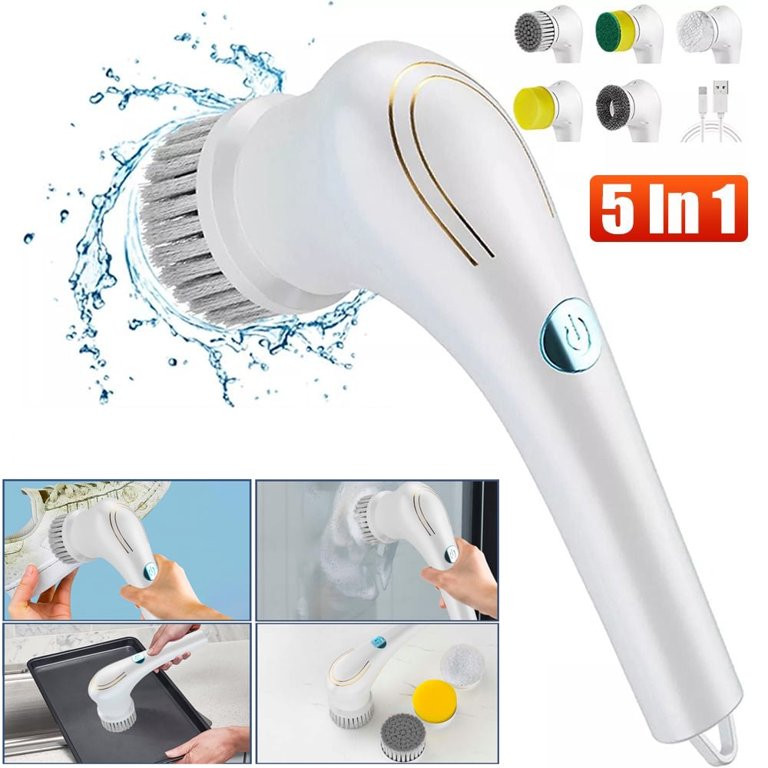 Maple Star Portable Electric Cleaning Scrubber Spin Handle Shower Brush Cordless Floor for Tub Ti... | Walmart (US)