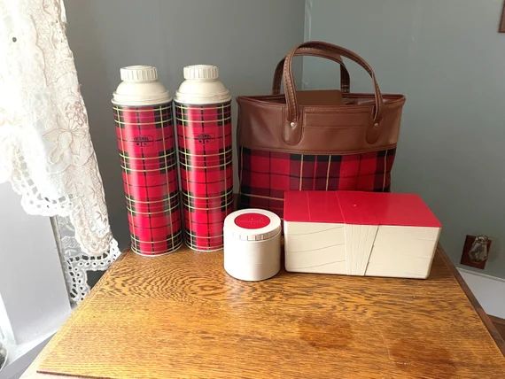 Vintage Thermos Brand Plaid Picnic Set Rustic Plaid | Etsy | Etsy (US)