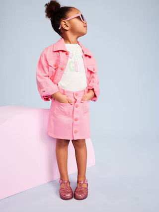 Birthday High-Waisted Button-Front Twill Skirt for Toddler Girls | Old Navy (US)