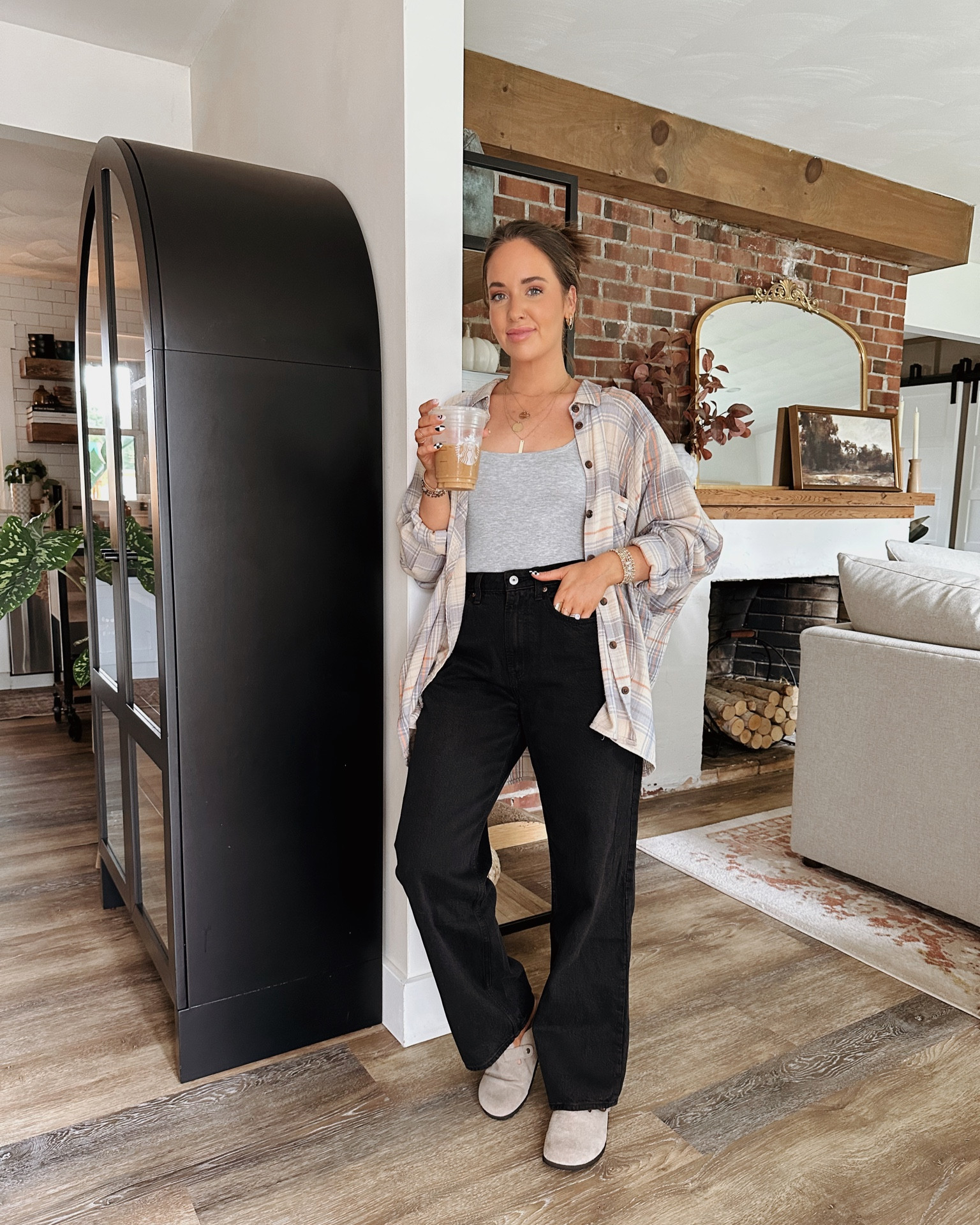 How I styled todays basics 🤎 this flannel is such a good one.. the brand is SO soft! Linking to this years colors which I also have and love. I wear a size large for a bigger fit. Linking my Boston dupes as well! Run true to size 🤎

Boston Birkenstocks, trending for fall, shoe trends, loafers, clogs, boston clog dupes 

#LTKSeasonal #LTKshoecrush #LTKfindsunder50