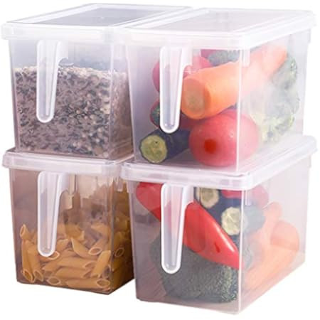 MineDecor Plastic Storage Containers Square Food Storage Organizer Stackable Refrigerator Organiz... | Amazon (US)
