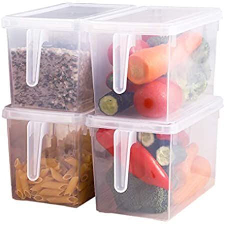 MineDecor Plastic Storage Containers Square Food Storage Organizer Stackable Refrigerator Organiz... | Amazon (US)