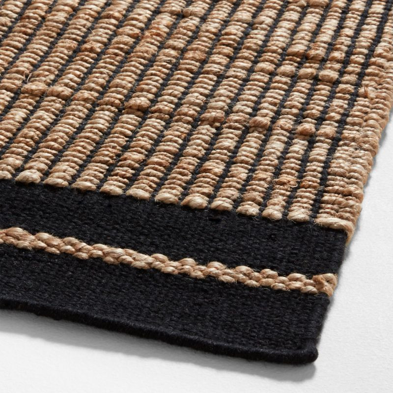 Santa Cruz Jute Black Border Rug Swatch 12"x18" | Crate & Barrel | Crate & Barrel