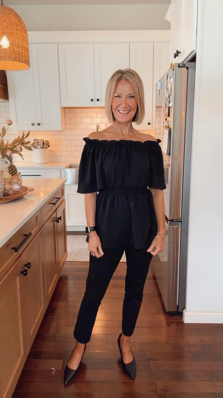 Such a pretty peplum top for date night 🖤 Feminine, flattering, and easy to dress up or wear with your favorite jeans. Wearing a small! Other colors available .

#LTKgrwm #LTKSpringSale #LTKootd