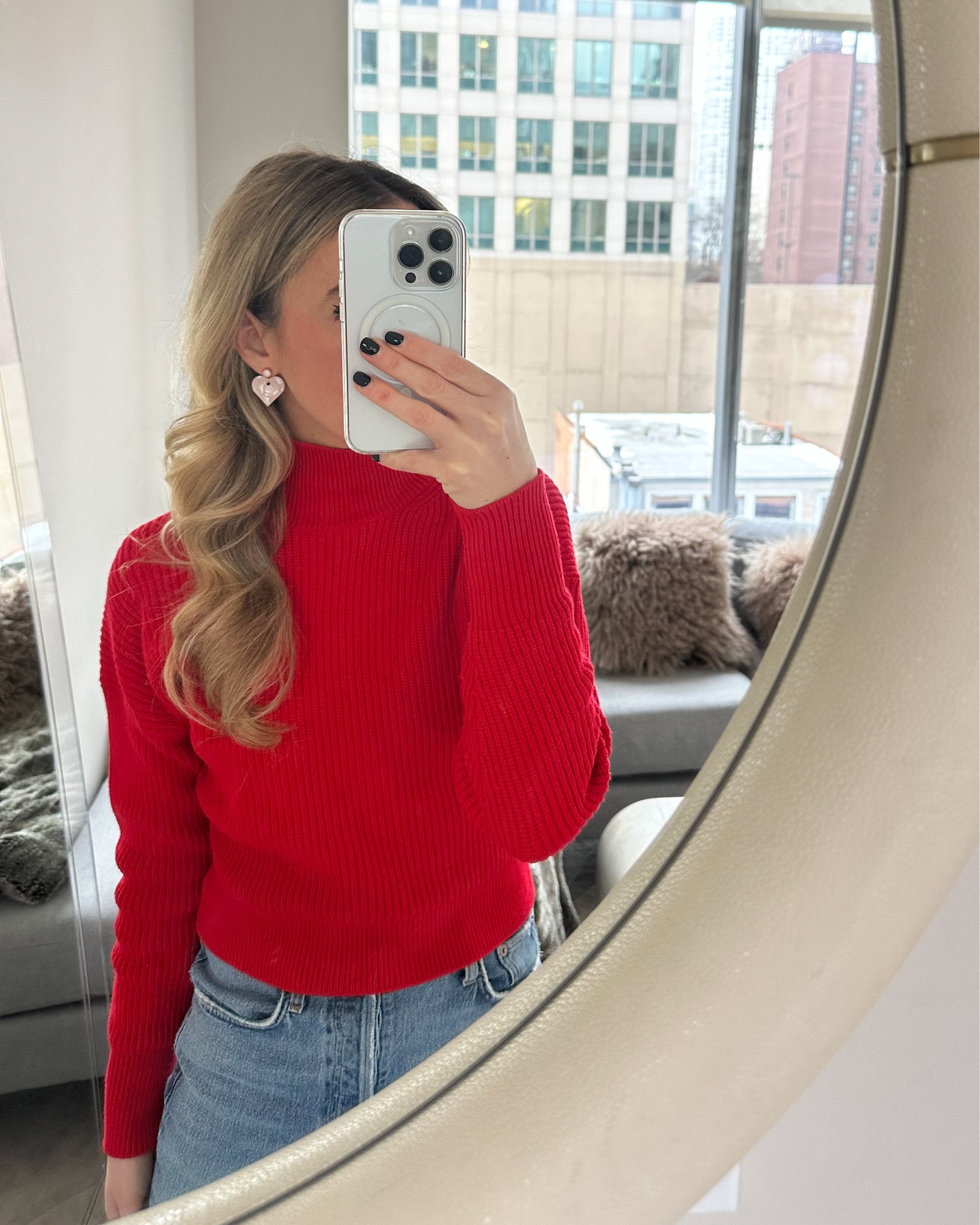 cutest Galentine’s Day / Valentine’s Day heart earrings - 



ootd style fashion, heart earrings, heart accessories, Etsy, pink accessories, red sweater outfit, romantic knits 

#LTKootd #LTKSeasonal #LTKValentine