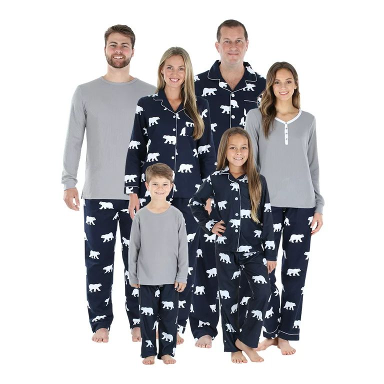 SleepytimePjs Christmas Family Matching Navy Polar Bear Flannel Pajama Sets | Walmart (US)