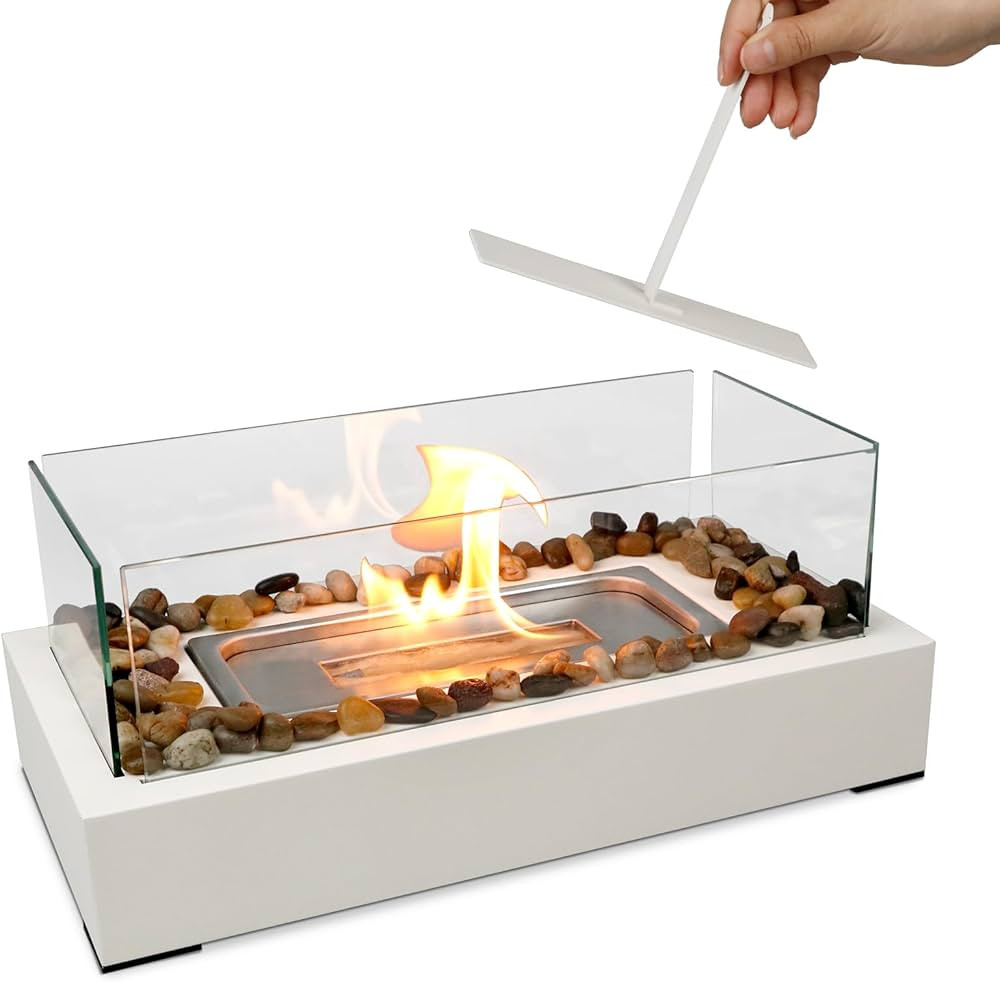 Table Top Firepit with 4 Windshields, for Mom, Small Fireplace for Dinner Party, Smores Maker - I... | Amazon (US)