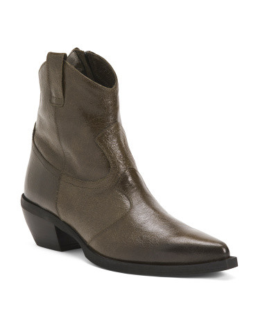 Made In Italy Leather Western Booties | TJ Maxx