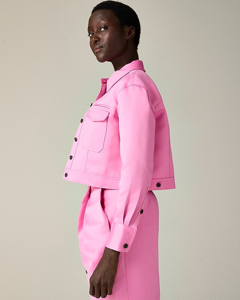 Christopher John Rogers X  J.Crew structured button-up shirt in duchesse satin | J. Crew US