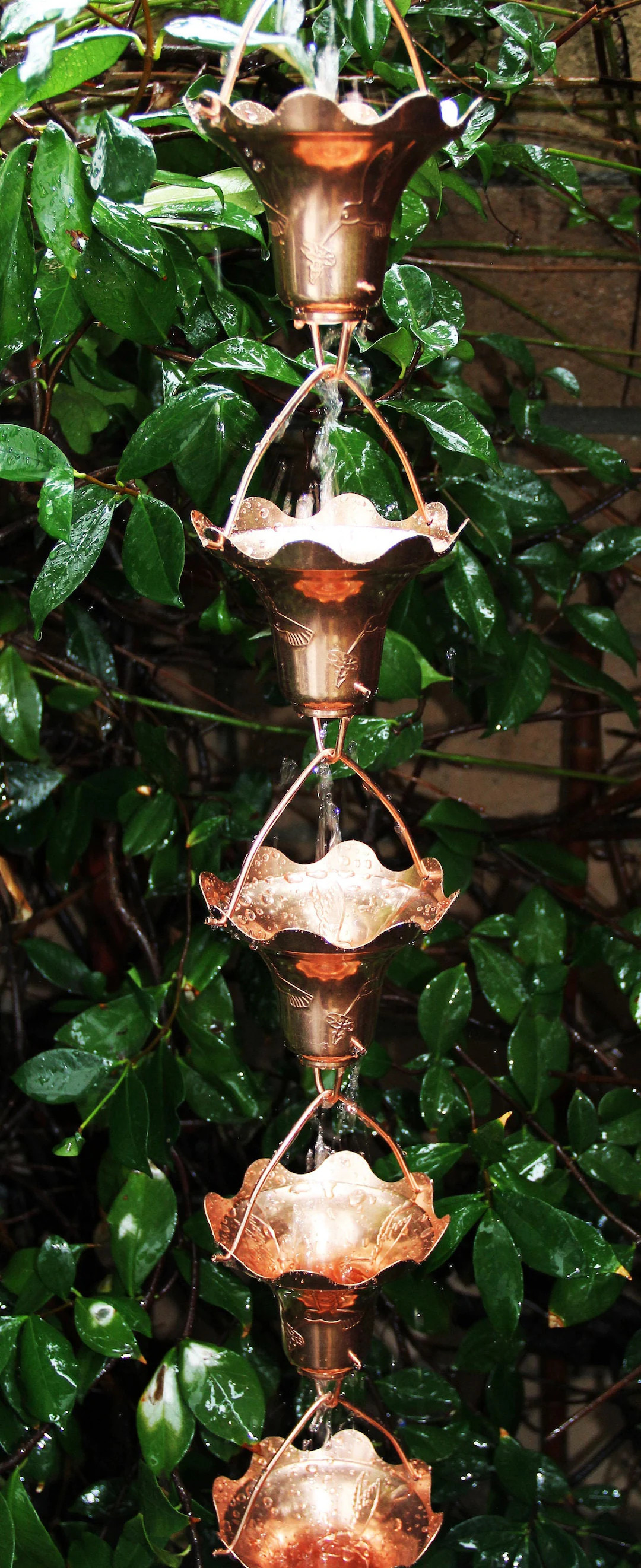 Stanwood Rain Chain Copper Rain Chain Hummingbird and Flower - Etsy | Etsy (US)