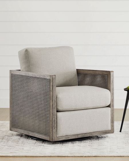 Love this modern swivel chair

Affordable furniture/ accent chair / living room furniture / rattan arm chair / barrel chair / faux slip cover chair / 

#LTKHome