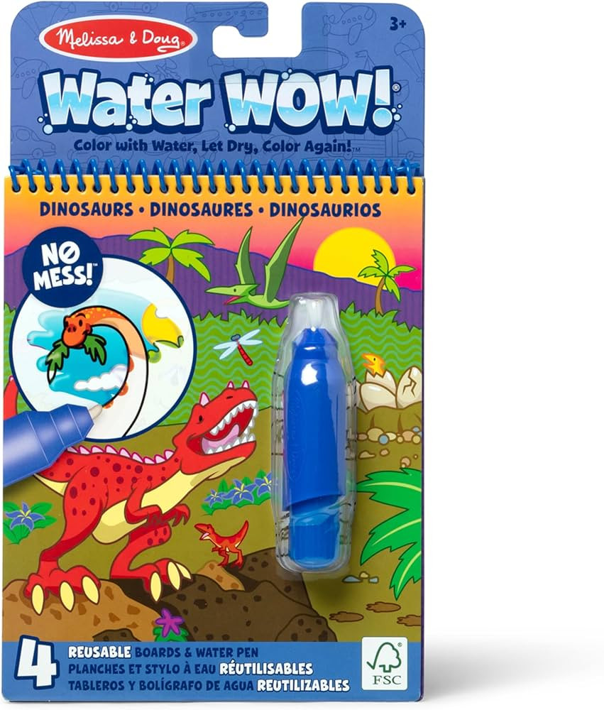 Melissa & Doug On The Go Water Wow! Reusable Water-Reveal Activity Pad – Dinosaurs | Amazon (US)