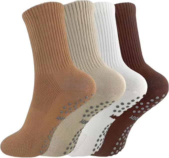 Pilates Socks with Grips for Women Grippy Socks Woman Pilates Grip Socks Pilates Yoga Socks For W... | Amazon (US)