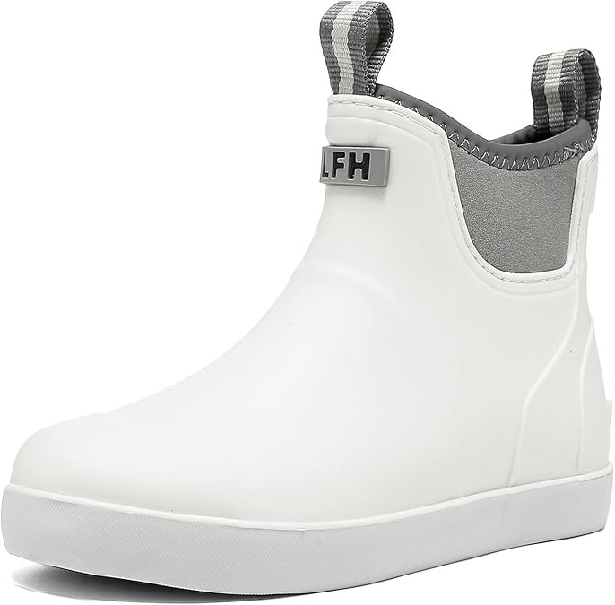 Women's Deck Boots, Rubber Rain Boots Chelsea Ankle Booties with Anti-Slip Sole Waterproof Fishin... | Amazon (US)