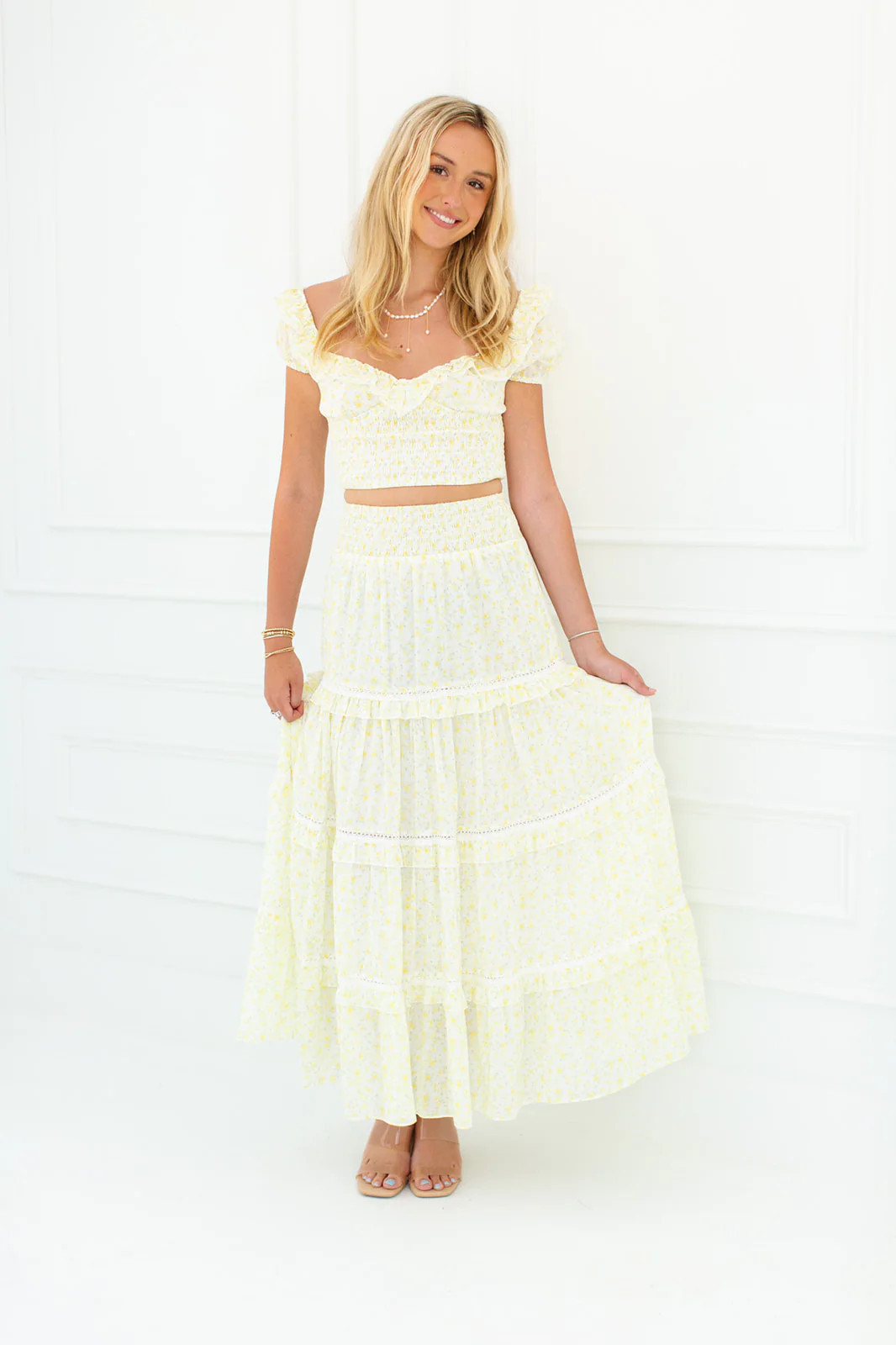 Adeline Set - Lemon Ditsy Small | Triple Threads