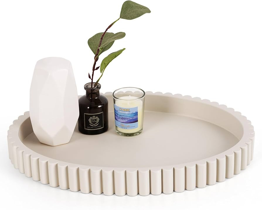 Oval Tray for Coffee Table Decor, 15" Concrete Tray, Table Centerpieces Decorative Trays for Home... | Amazon (US)