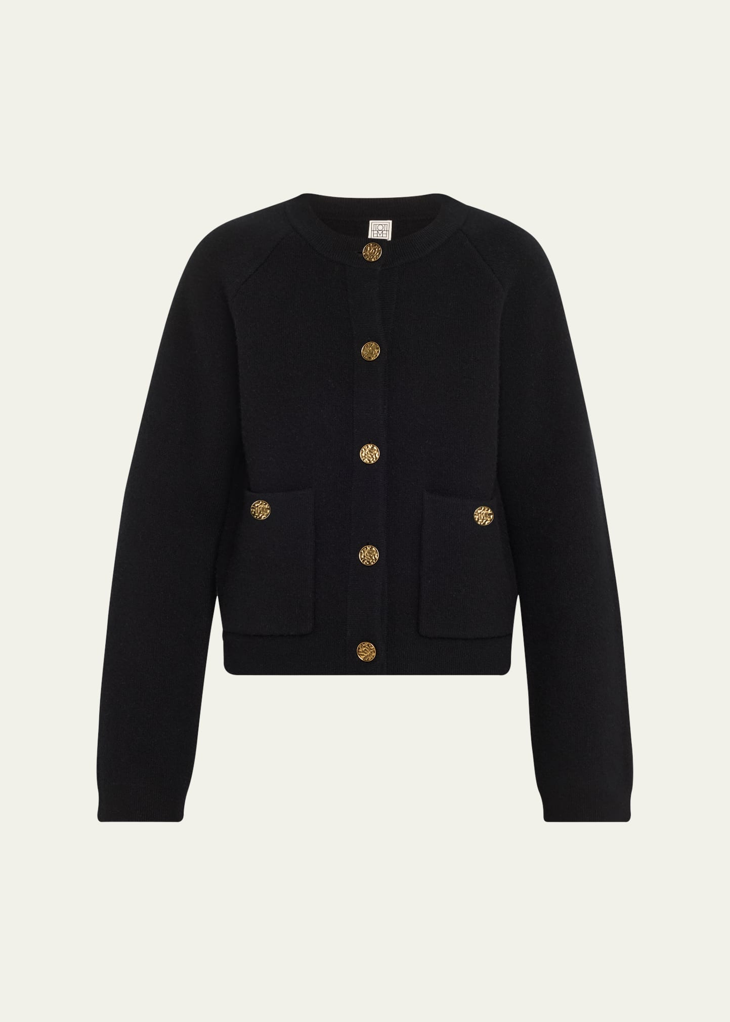 Toteme Hammered Button Wool Cashmere Cardigan | Bergdorf Goodman