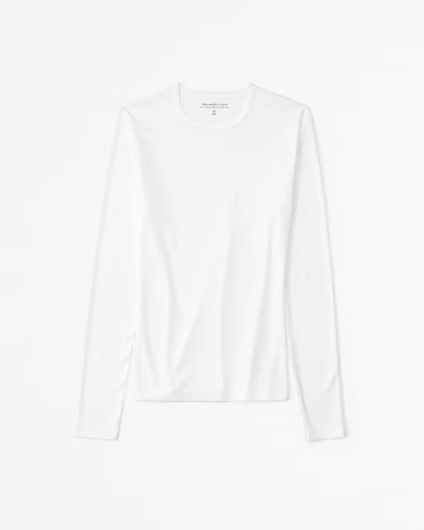 Women's Sandwash Rib Long-Sleeve Crew Top | Women's Clearance | Abercrombie.com | Abercrombie & Fitch (US)