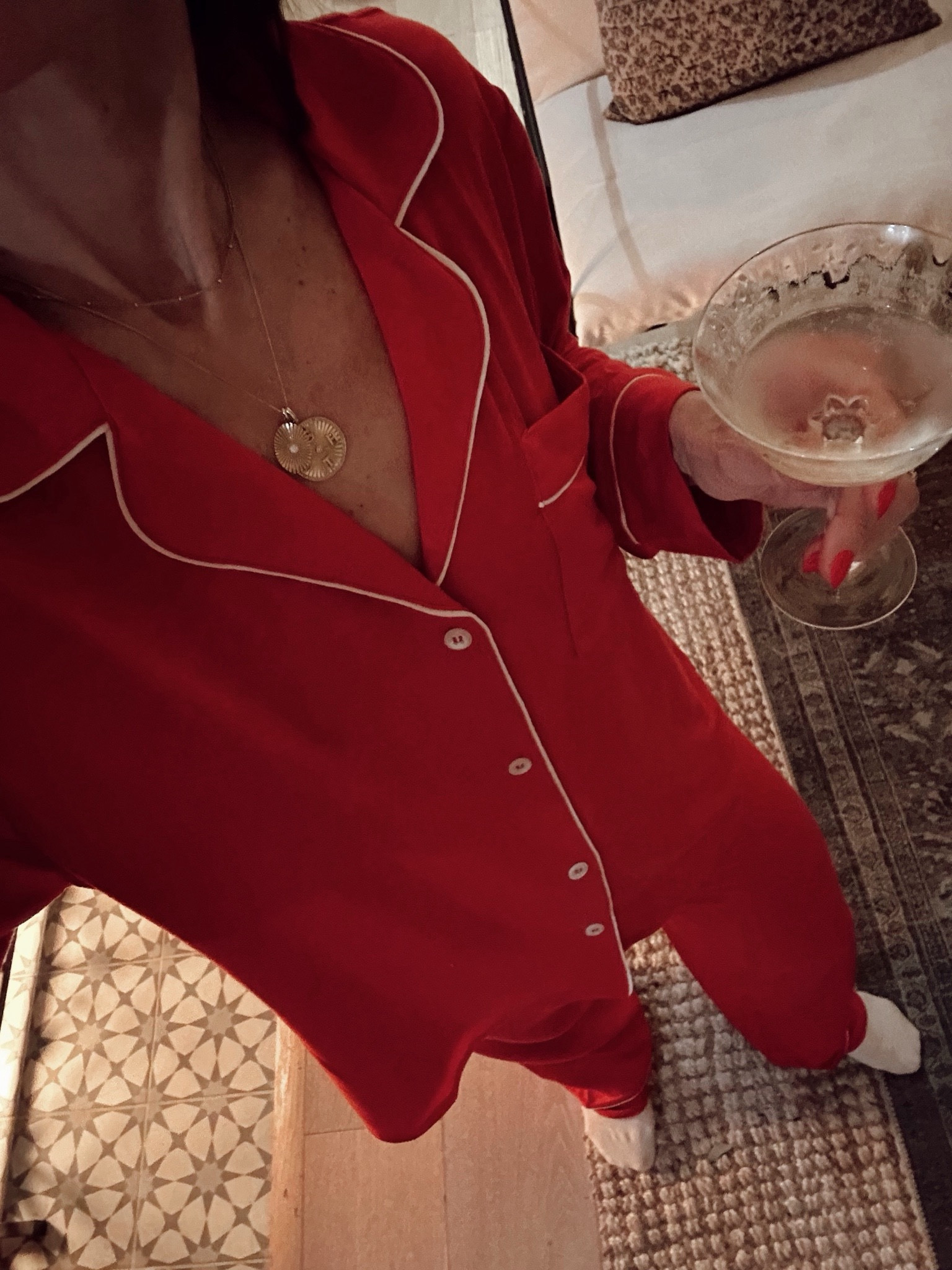 Favorite red pajamas were restocked 
Silky soft 
Great for Christmas pajamas as well since they work beyond the season but still feel festive 

#LTKOver40