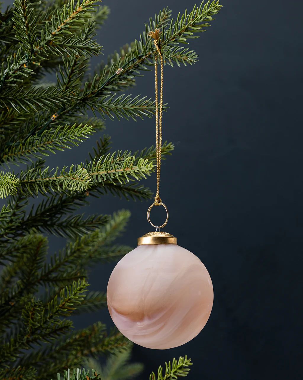 Marbled Beige Glass Ornament | McGee & Co.