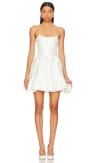 Ginny Corset Mini Dress in White Baroque Floral | Revolve Clothing (Global)