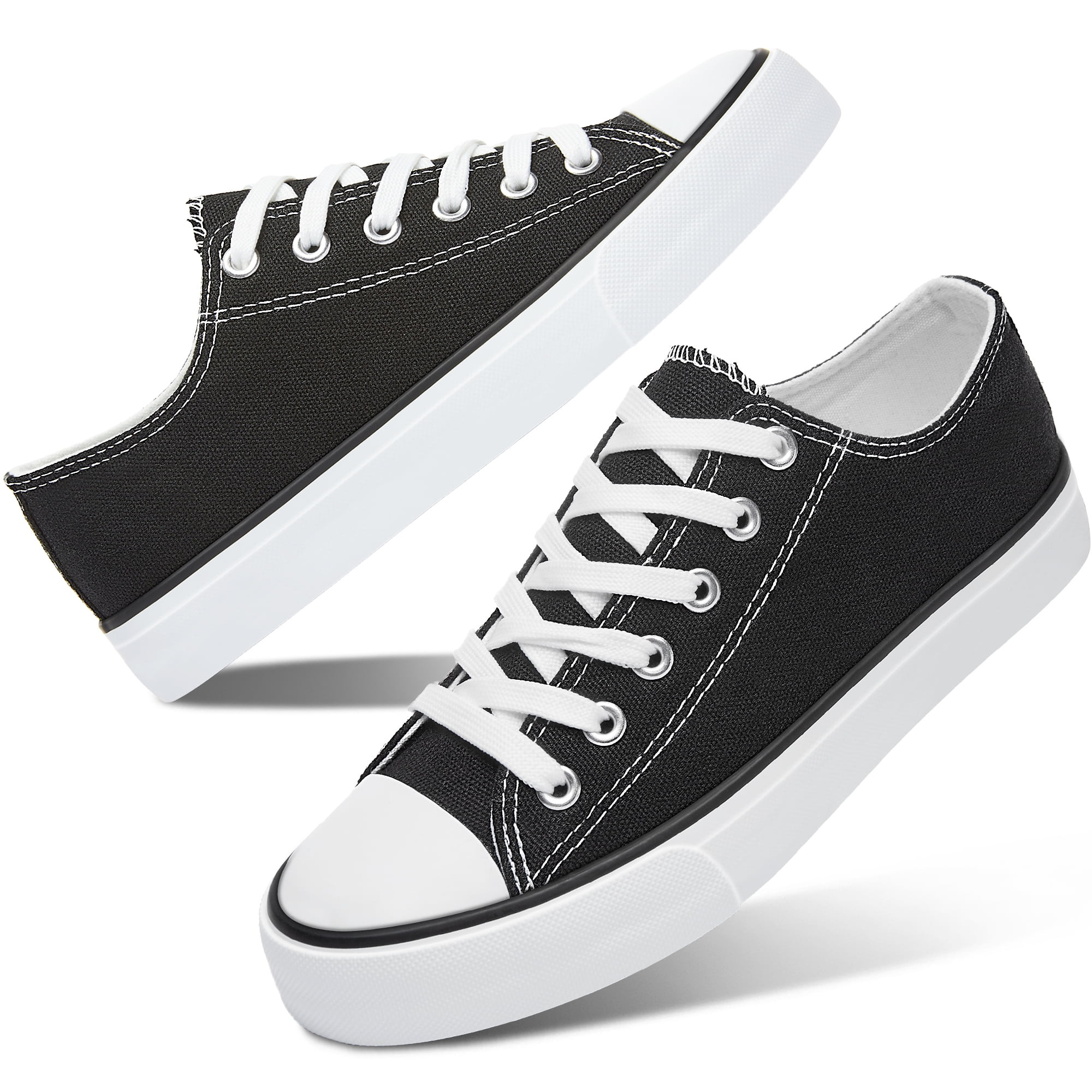 AOMAIS Womens Canvas Fashion Sneakers Classic Low Top Fabric Shoes Casual Walking Canvas Flats Cu... | Walmart (US)