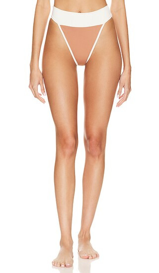 Camlia Reversible Bikini Bottom in Bronze Gingham & Bronze | Revolve Clothing (Global)