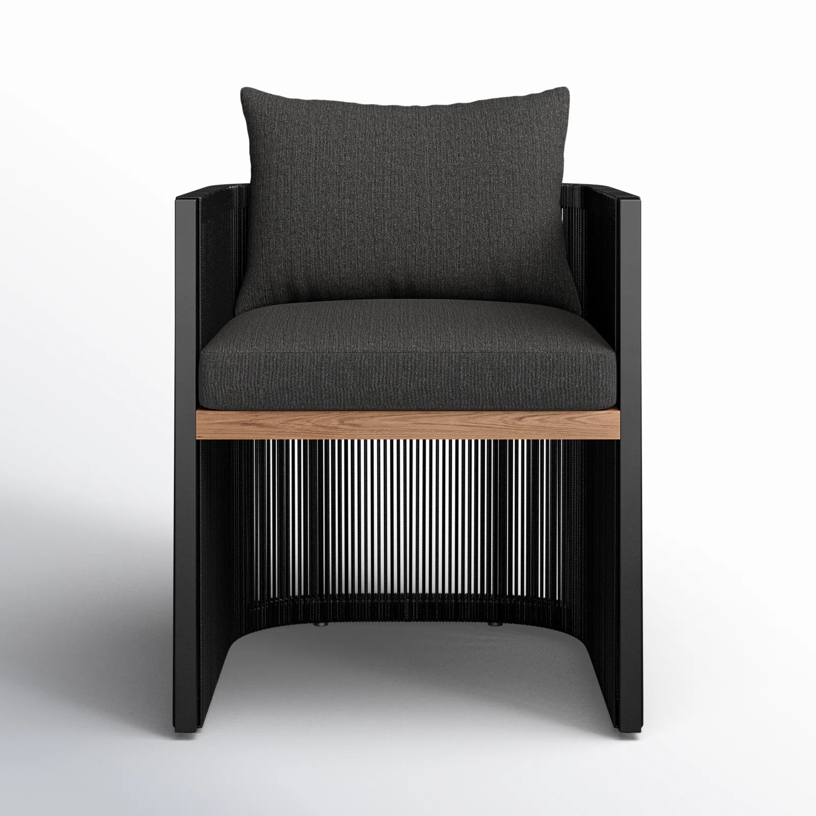 Fifer Fabric Windsor Back Arm Chair in Black | AllModern