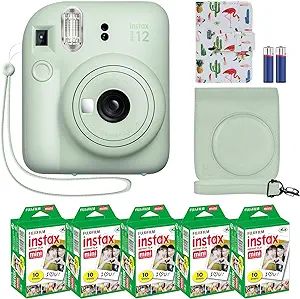 Fujifilm Instax Mini 12 Instant Camera Mint Green + MiniMate Accessory Bundle & Compatible Custom... | Amazon (US)