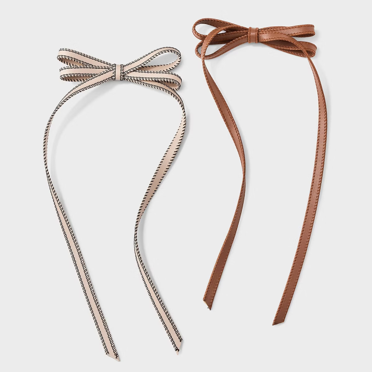 Long Tail Bow Hair Clip Set 2pc - Universal Thread™ Brown | Target