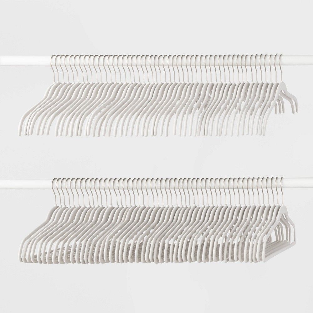 100pk Combo Pack Suit/Shirt Flocked Hangers White - Brightroom | Target