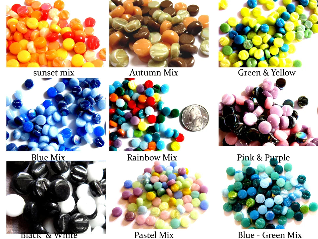 100 Small Mosaic Tiles Small Round Tiles Round Mosaic Tiles - Etsy | Etsy (US)