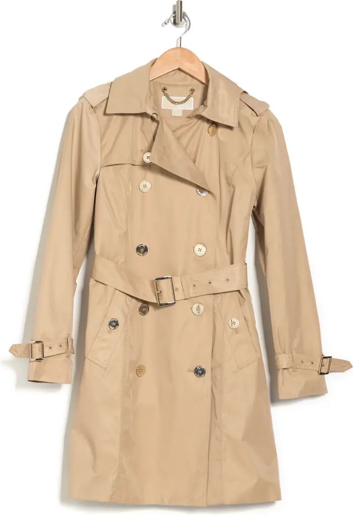 MICHAEL KORS Hooded Double-Breasted Belted Trench Coat | Nordstromrack | Nordstrom Rack