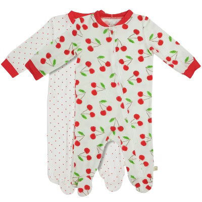 Milkberry Soft Rayon of Bamboo Pajamas Full Body Sleepwear for Infants Baby Girls Cherry Red Size 0-3 Months | Target