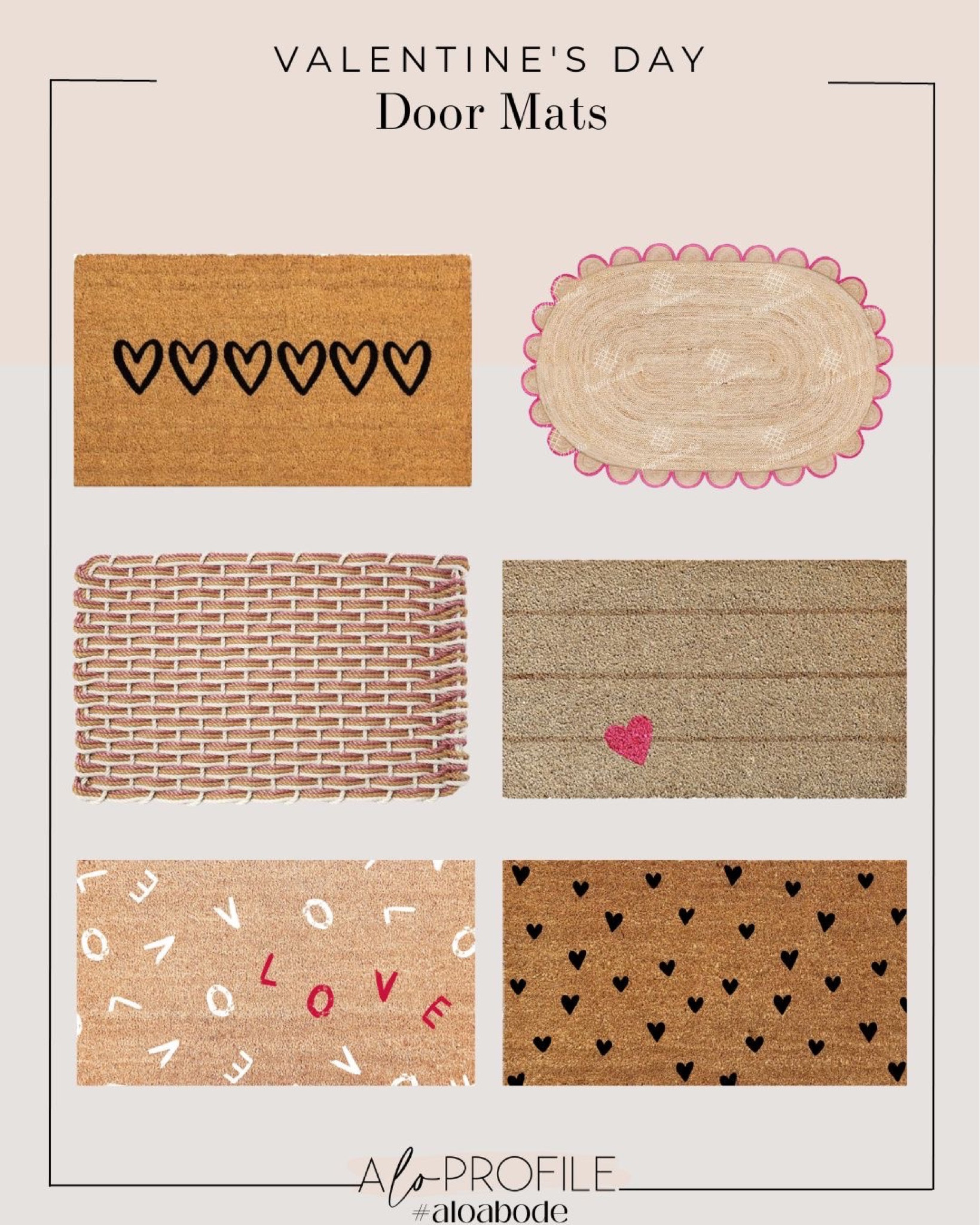 Valentine's Day Door Mats // heart door mats, pink door mats, heart decor, valentines day, valentines day decor, love door mats, pink door mats, textured door mats, scallop door mats, front porch decor, back porch decor, entry mat, door mat, welcome mat

#LTKhome