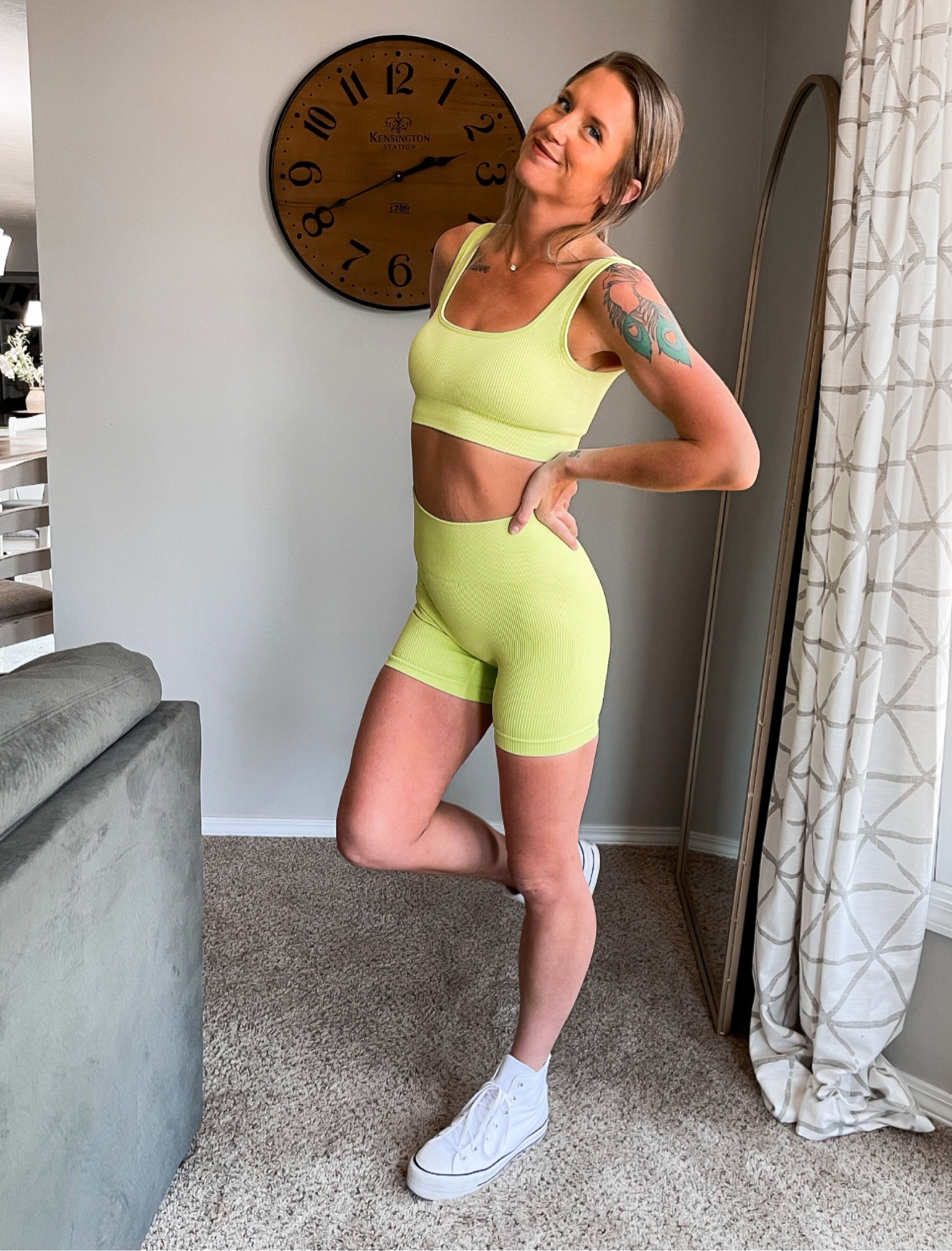 Women’s Activewear Fashion OOTD | activewear sets I’m loving | high top converse platform shoes | claw clip | jewelry 

#pinterestaesthetic #activewearsets #looksforless #activewearfashion #momsonthego 

#LTKunder50 #LTKSeasonal #LTKstyletip