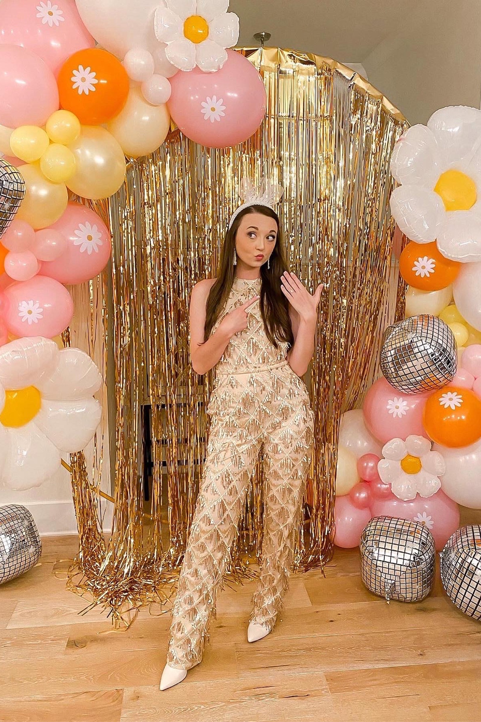 Fun sequin jumpsuit perfect for a bachelorette, birthday, or NYE!! On sale for $42! Good quality and TTS

#LTKunder100 #LTKunder50 #LTKwedding