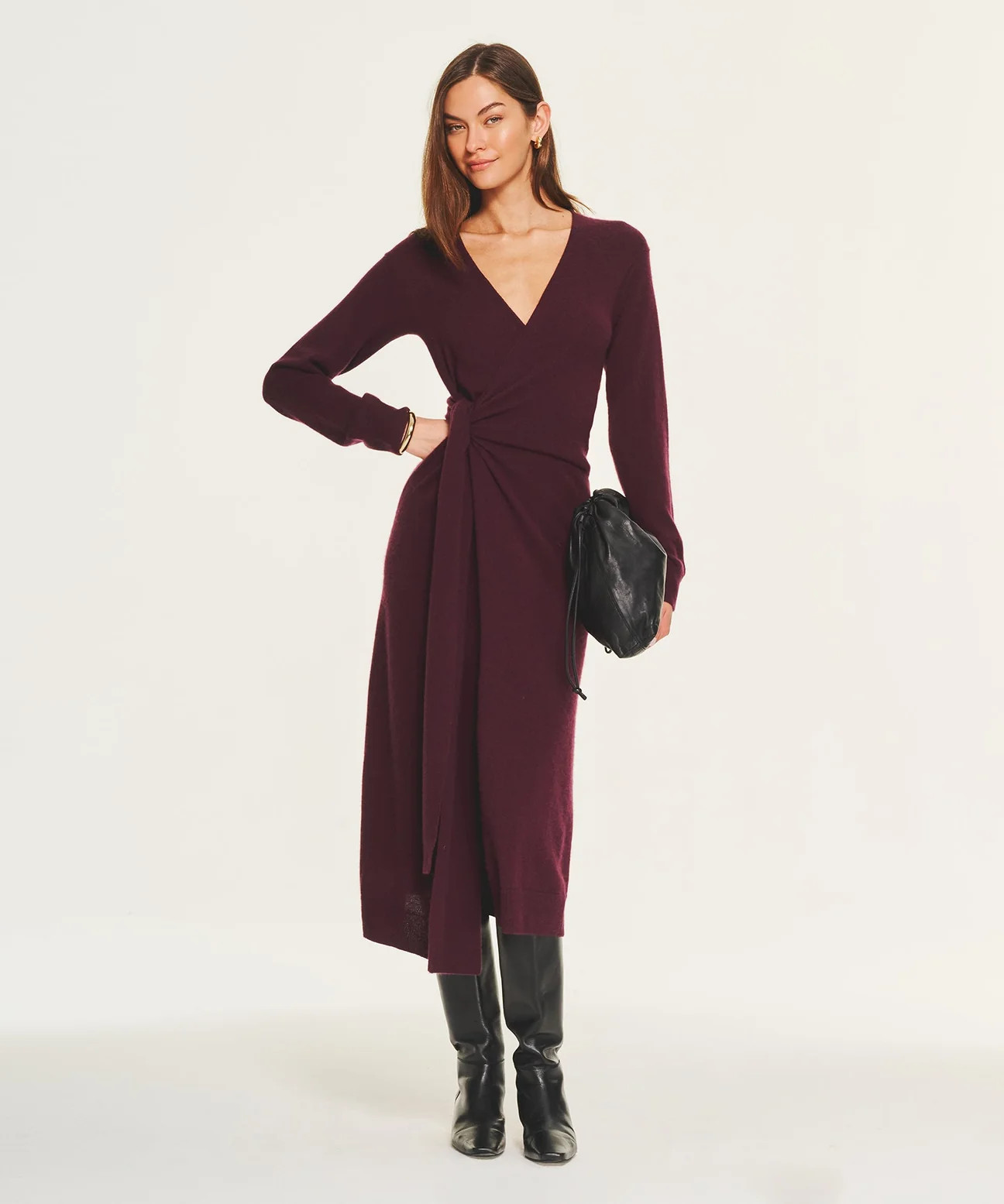 Signature Cashmere Wrap Dress | NAADAM