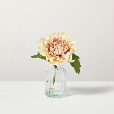 7.5" Mini Faux Tan Chrysanthemum Flower Arrangement - Hearth & Hand™ with Magnolia | Target