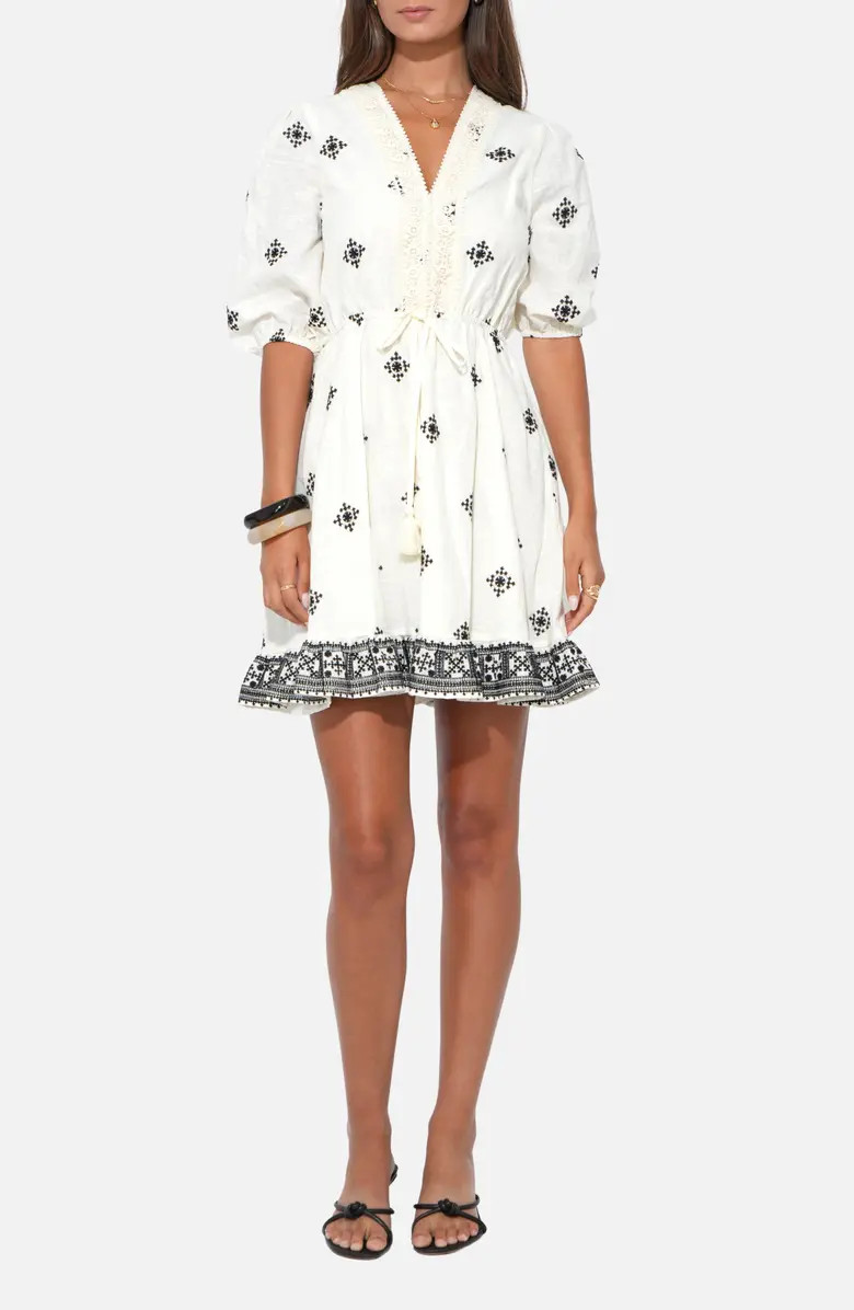 Soraya Embroidered Cotton Minidress | Nordstrom