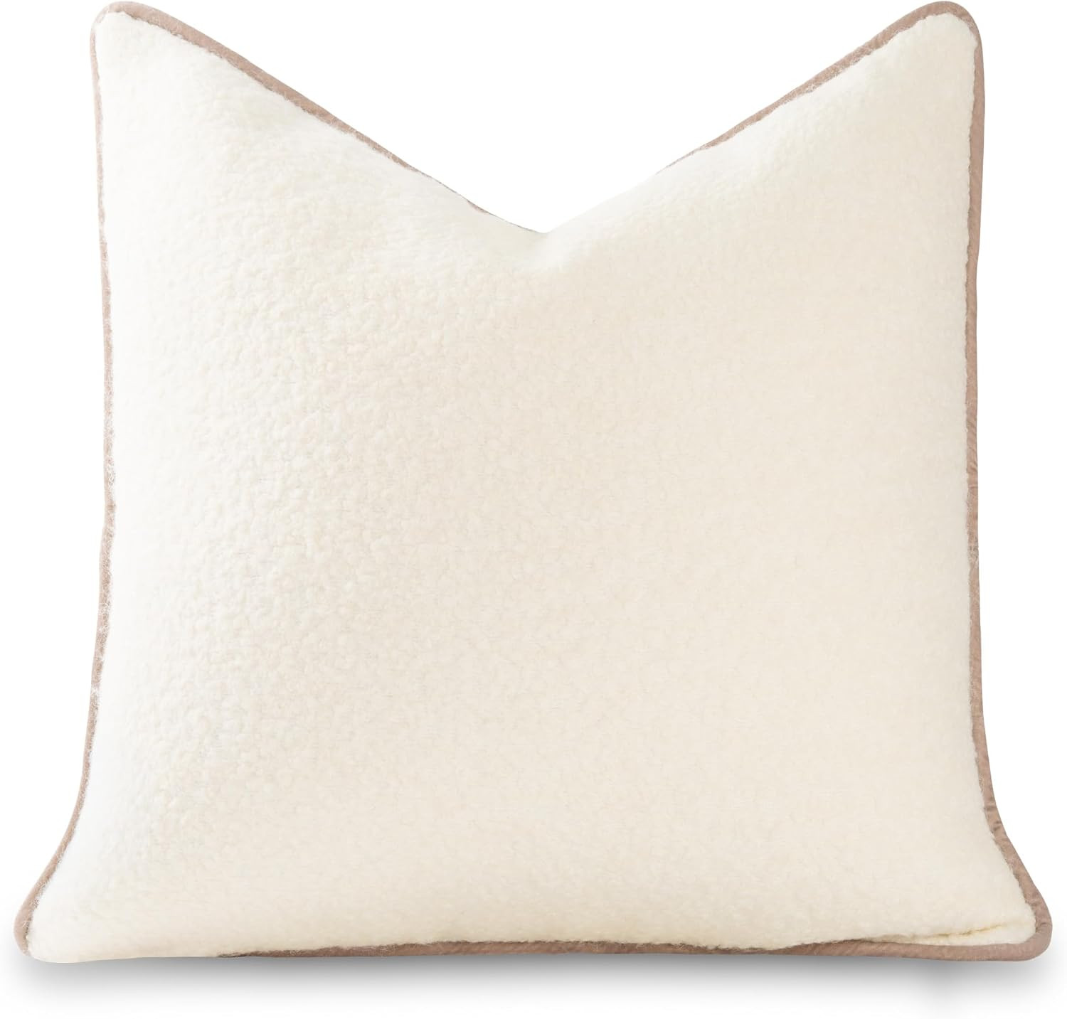 Hofdeco Premium Wool Bouclé Solid Throw Pillow Cover, 20x20, Beige Camel | Amazon (US)