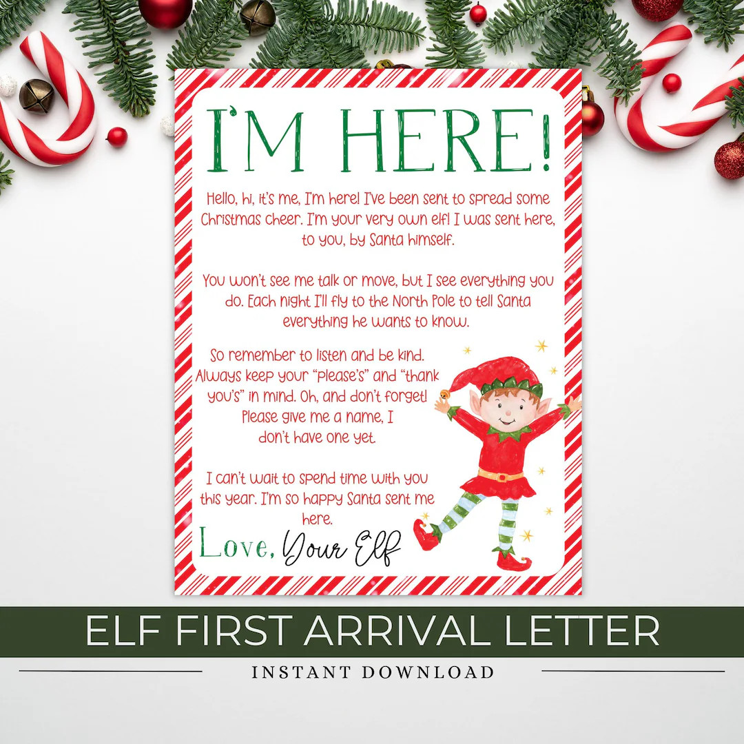 Elf Arrival Letter First Time Elf Arrival Letter Christmas - Etsy | Etsy (US)