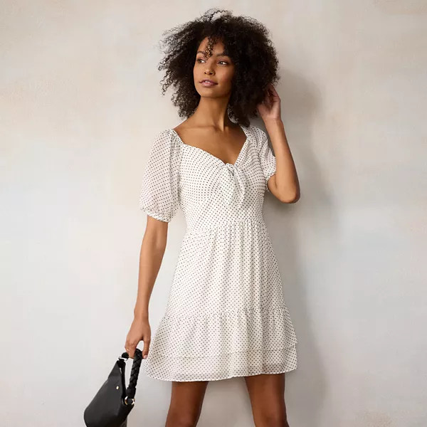 Women's LC Lauren Conrad V-Neck Ruffle Mini Dress | Kohl's