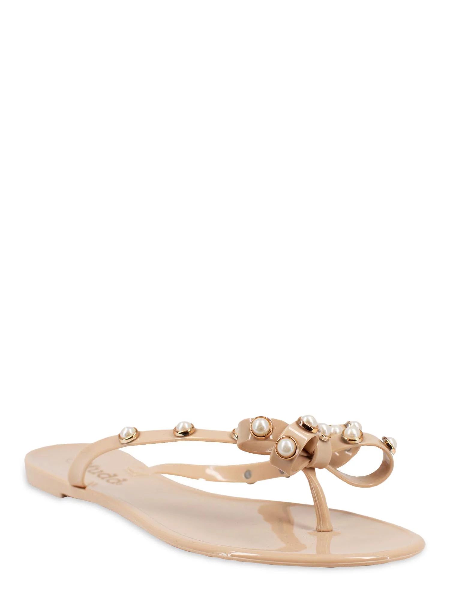 Mudd Women's Pearl Studded Jelly Flip Flop Sandal | Walmart (US)